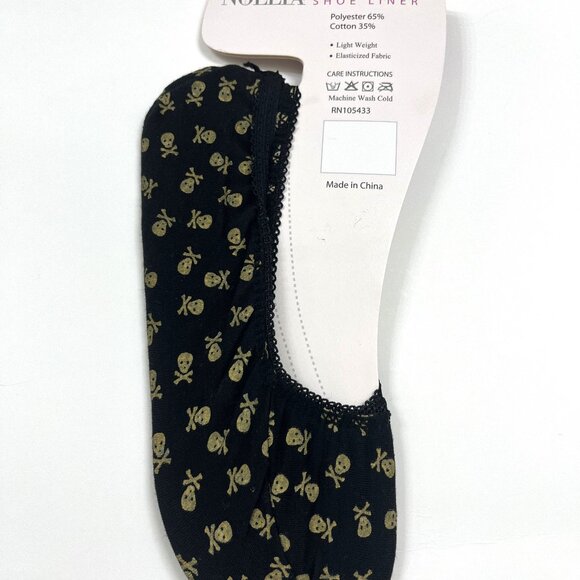 Socks - No Show - Shoe Liner - Footies - Skull & Crossbones - NWT - Picture 3 of 5